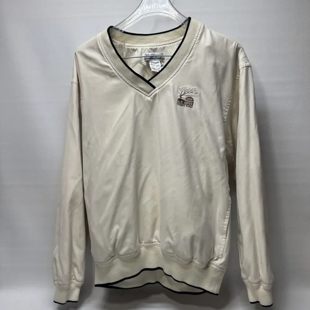 US Open Torrey Pines 2008 Golf Pullover Men M Biege/Tan Windbreaker Jacket VTG - Picture 1 of 5